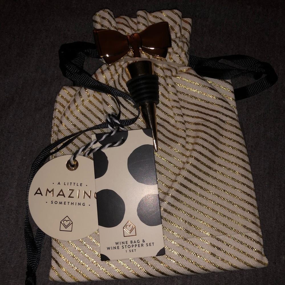 Wine Bag & Wine Stopper Set
